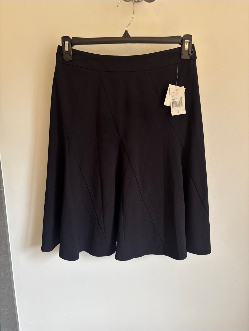 NWT! CABI Black A-Line Skirt with Subtle Paneled Seams